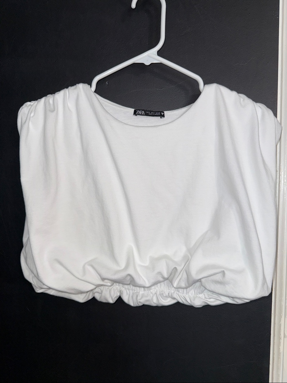ZARA Crop Top with Bubble Hem Size: S